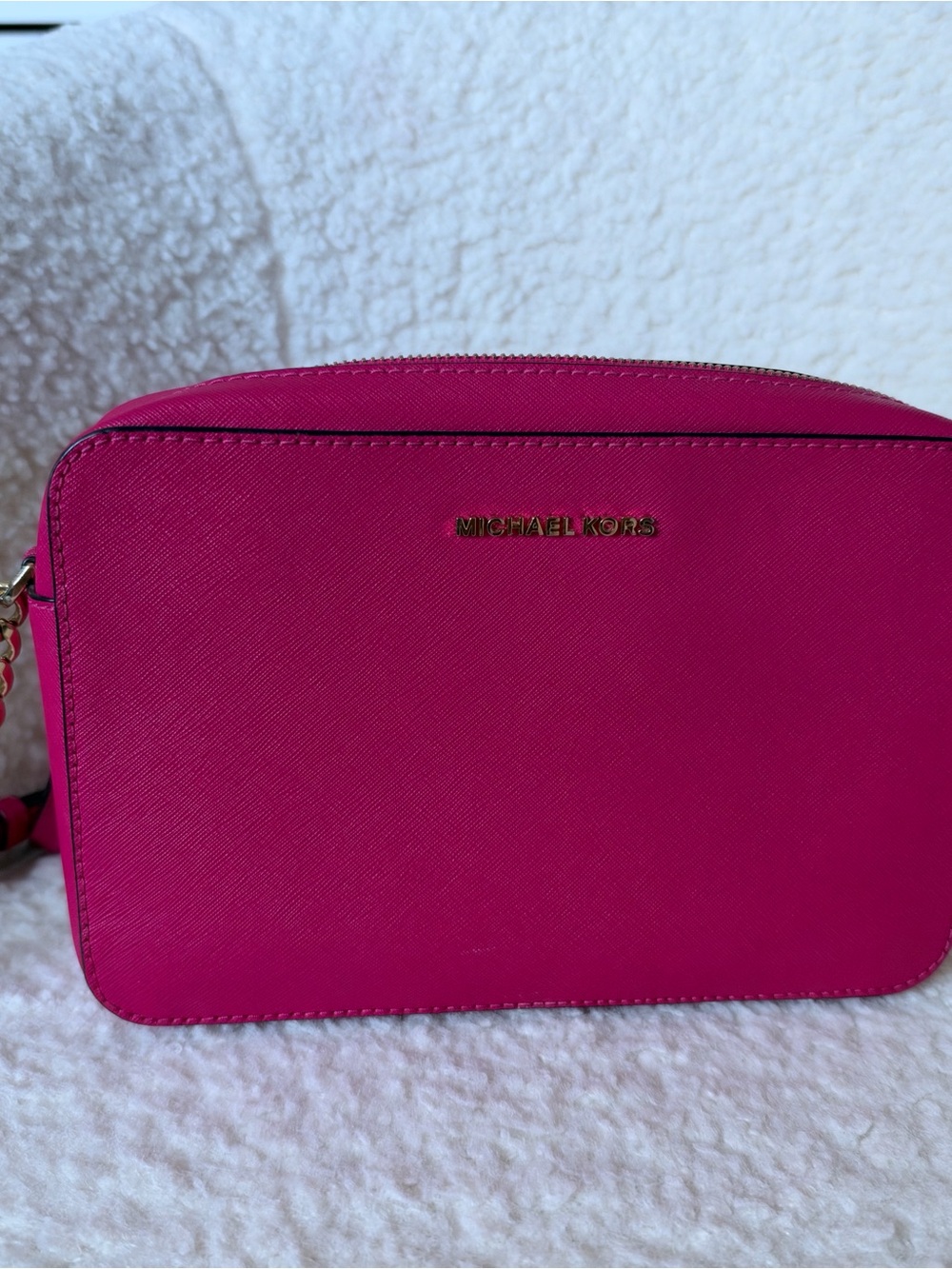 Michael Kors Hot Pink Saffiano Crossbody Bag
